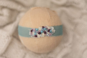 Blue - Aqua Floral Beaded Headband