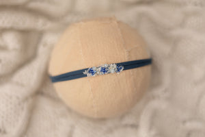 Blue - Denim Blue Stretchy Beaded Headband