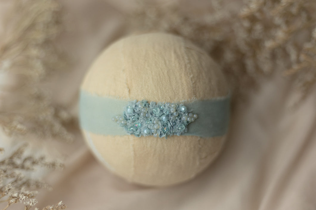 Blue - Muted Baby Blue Signature Beaded Headband