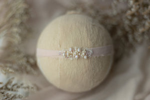 Pink - Pale Pink Dainty Beaded Headband