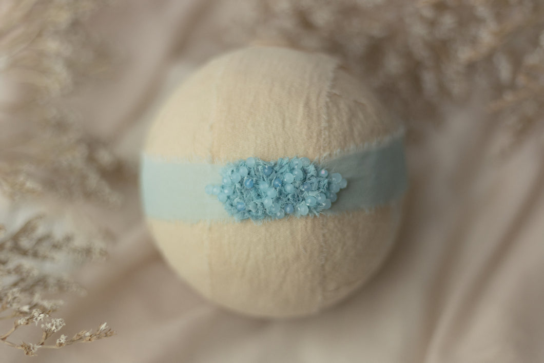 Blue - Soft Aqua Blue Beaded Headband