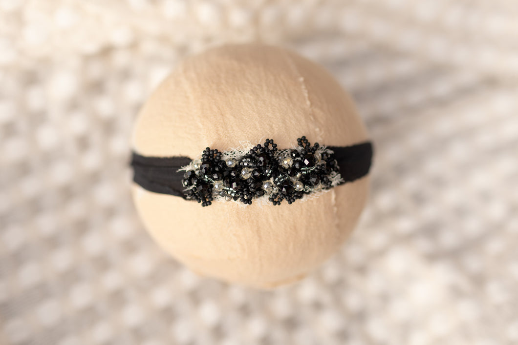 Black - Black Fine Art Beaded Headband